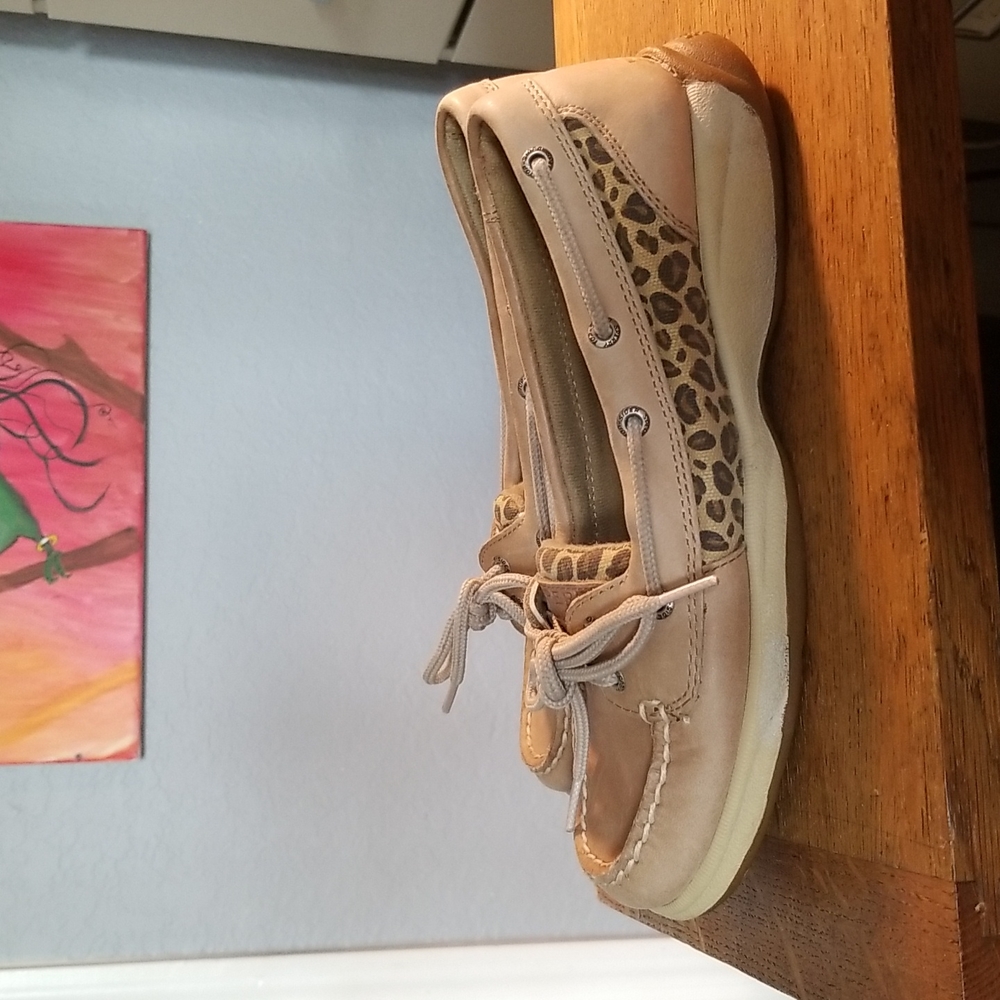 Sperry Top Siders, Leopard Print, Size 7 - image 3